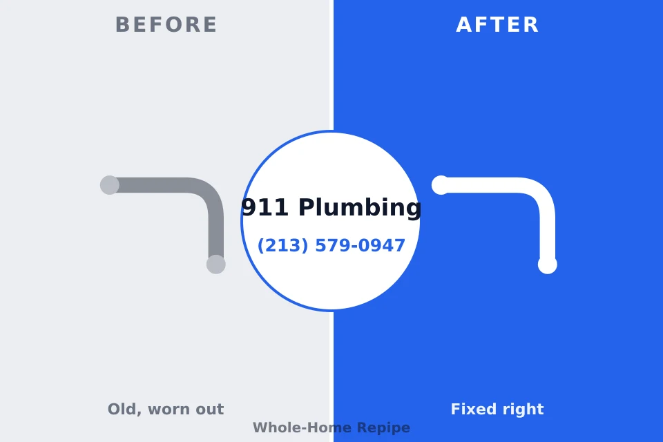 Before and after: plumbing repair Church Point, LA